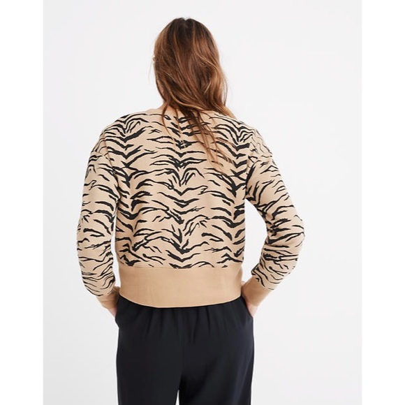 Madewell Tiger Stripe Crop Sweatshirt - Picture 3 of 4